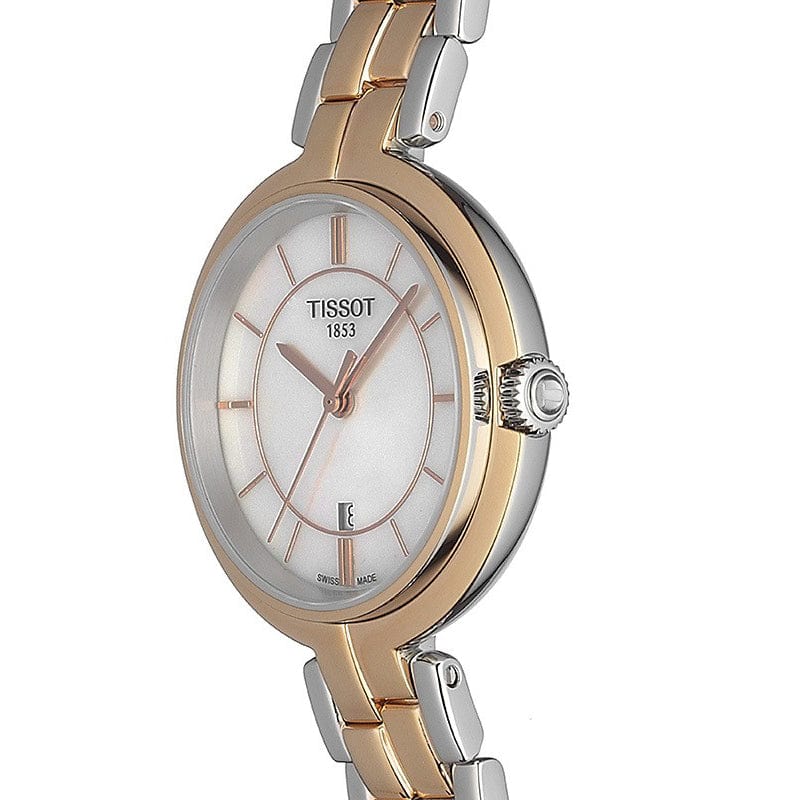 Buy Shop Tissot T Lady Flamingo Mother of Pearl White Dial Two Tone Steel Strap Watch For Women - T094.210.22.111.00 USA Online