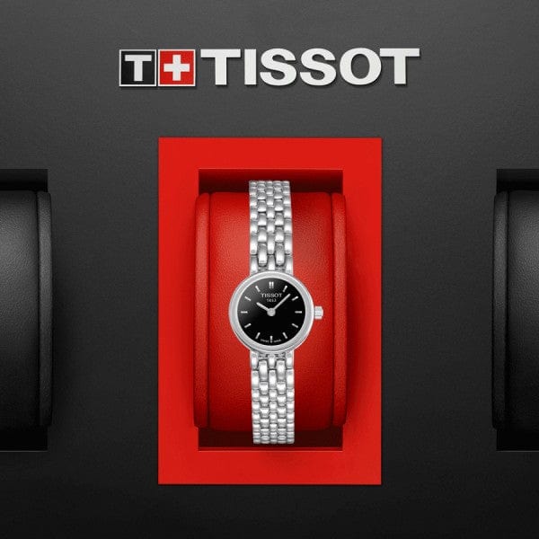 Buy Shop Tissot T Lady Lovely Black Dial Silver Steel Strap Watch For Women - T058.009.11.051.00 USA Online