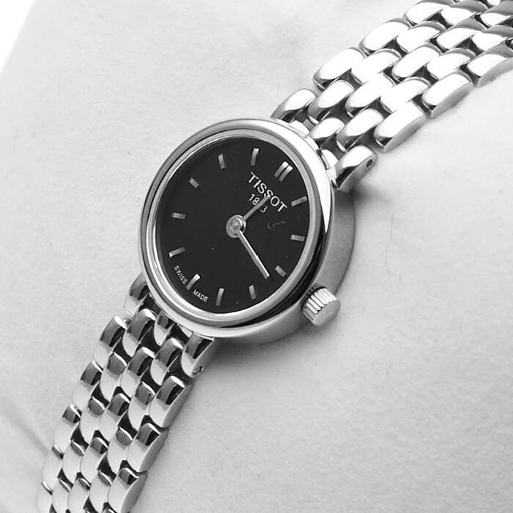 Buy Shop Tissot T Lady Lovely Black Dial Silver Steel Strap Watch For Women - T058.009.11.051.00 USA Online