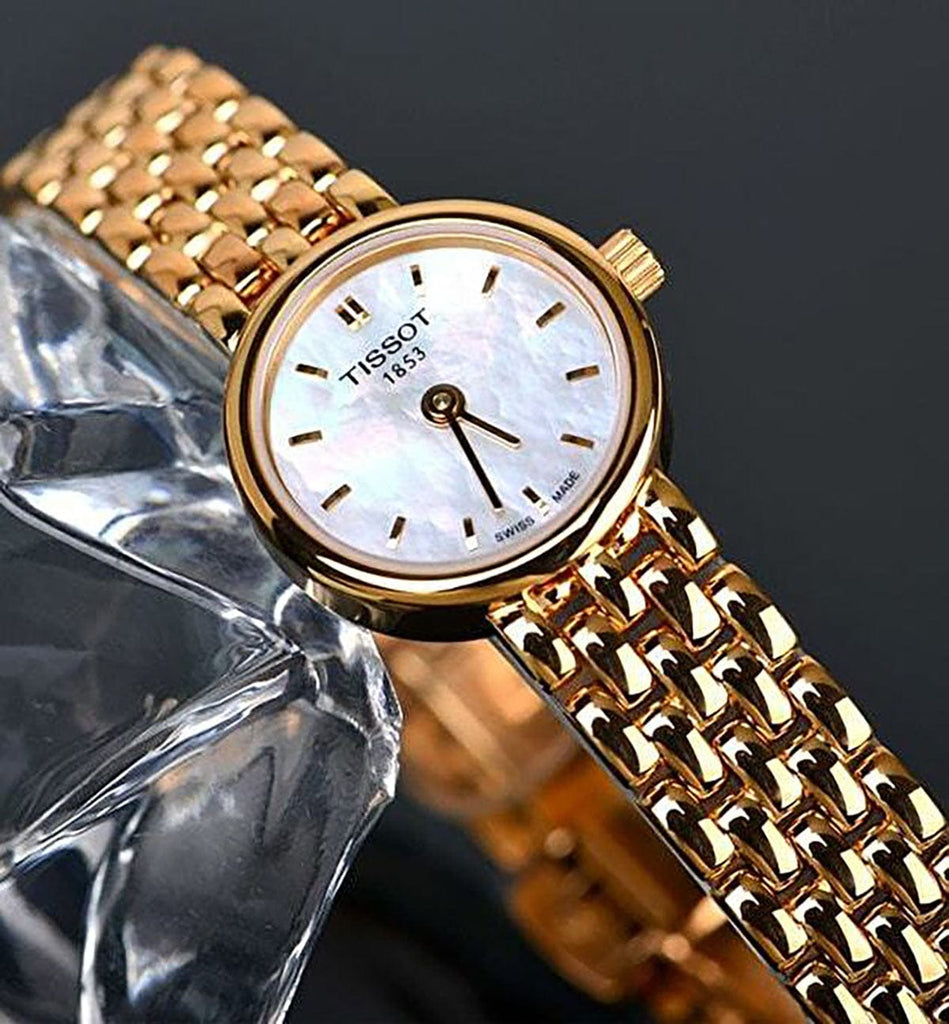 Buy Shop Tissot T Lady Lovely Mother of Pearl Dial Rose Gold Steel Strap Watch For Women - T058.009.33.111.00 USA Online
