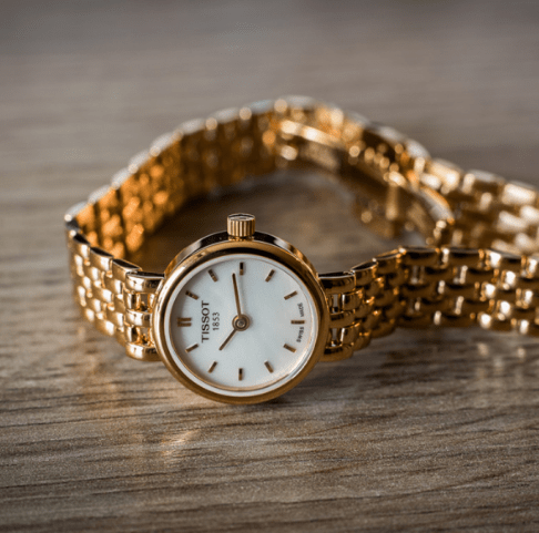 Buy Shop Tissot T Lady Lovely Mother of Pearl Dial Rose Gold Steel Strap Watch For Women - T058.009.33.111.00 USA Online