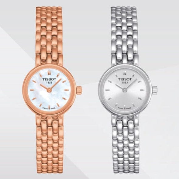 Buy Shop Tissot T Lady Lovely Mother of Pearl Dial Rose Gold Steel Strap Watch For Women - T058.009.33.111.00 USA Online