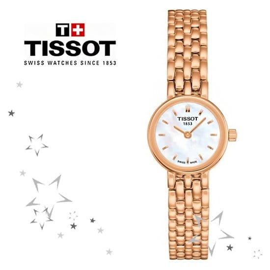 Buy Shop Tissot T Lady Lovely Mother of Pearl Dial Rose Gold Steel Strap Watch For Women - T058.009.33.111.00 USA Online