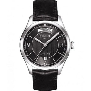 Buy Shop Tissot T One Automatic Black Dial Black Leather Strap Watch For Men - T038.430.16.057.00 USA Online