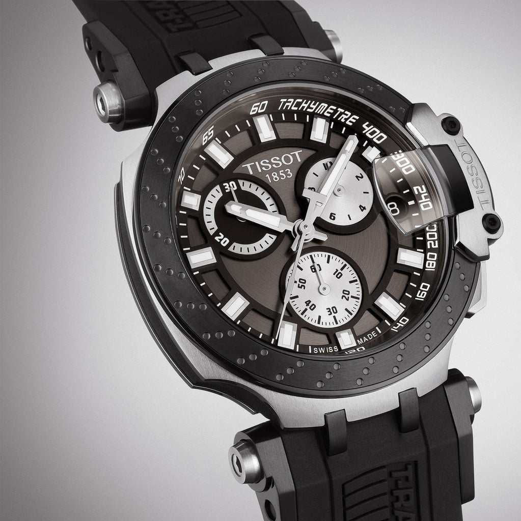 Buy Shop Tissot T Race Chronograph Anthracite Black Dial Black Silicone Strap Watch For Men - T115.417.27.061.00 USA Online