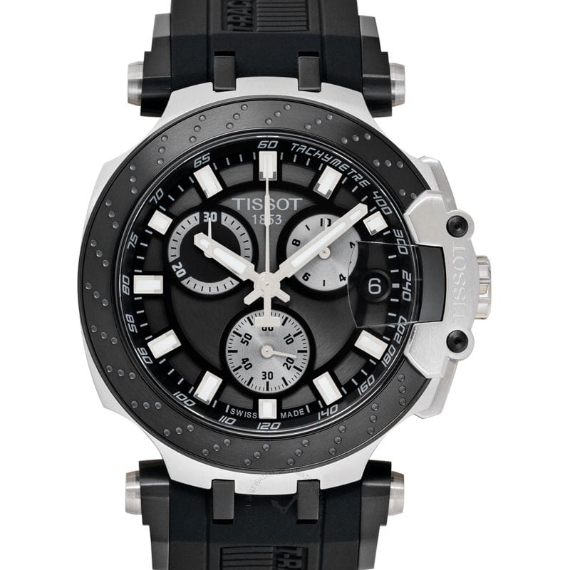 Buy Shop Tissot T Race Chronograph Anthracite Black Dial Black Silicone Strap Watch For Men - T115.417.27.061.00 USA Online
