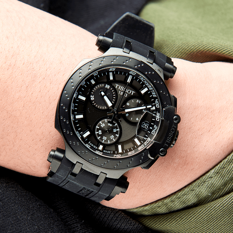 Buy Shop Tissot T Race Chronograph Anthracite Black Dial Black Silicone Strap Watch For Men - T115.417.37.061.03 USA Online