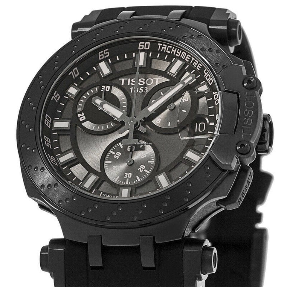 Buy Shop Tissot T Race Chronograph Anthracite Black Dial Black Silicone Strap Watch For Men - T115.417.37.061.03 USA Online