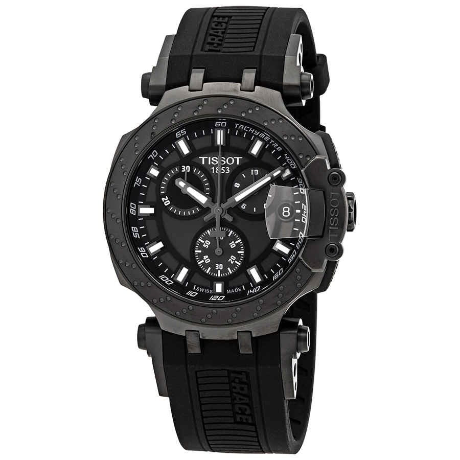Buy Shop Tissot T Race Chronograph Anthracite Black Dial Black Silicone Strap Watch For Men - T115.417.37.061.03 USA Online