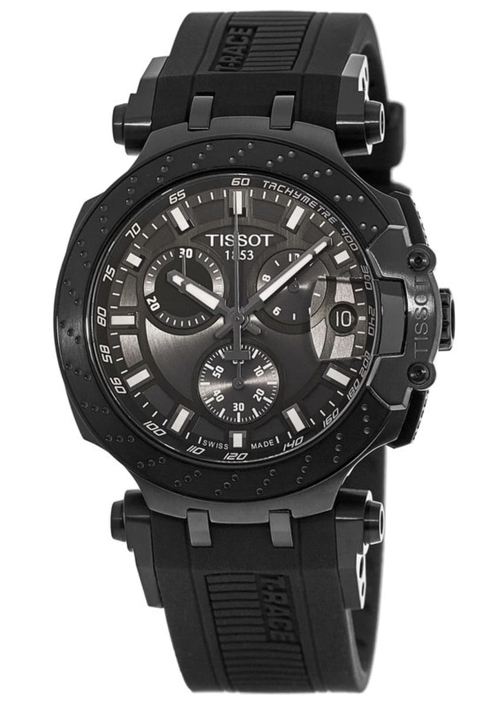 Buy Shop Tissot T Race Chronograph Anthracite Black Dial Black Silicone Strap Watch For Men - T115.417.37.061.03 USA Online