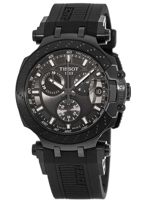 Buy Shop Tissot T Race Chronograph Anthracite Black Dial Black Silicone Strap Watch For Men - T115.417.37.061.03 USA Online