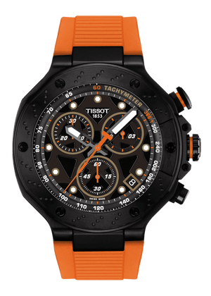 Buy Shop Tissot T Race Chronograph Black Dial Orange Rubber Strap Watch for Men - T141.417.37.051.02 USA Online