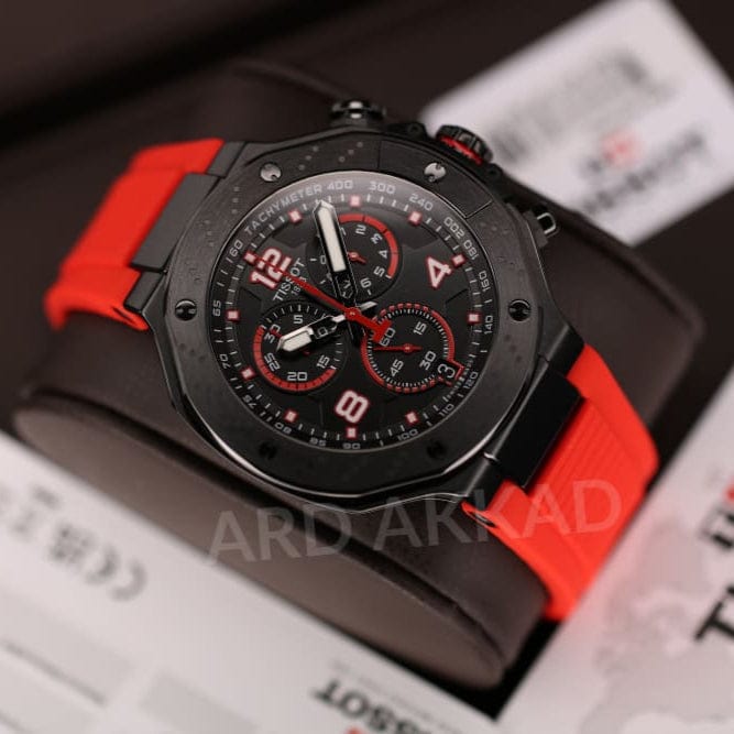 Buy Shop Tissot T Race Chronograph Black Dial Red Rubber Strap Watch For Men - T141.417.37.057.01 USA Online