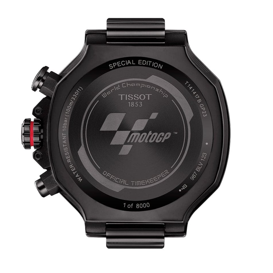 Buy Shop Tissot T Race Chronograph Black Dial Red Rubber Strap Watch For Men - T141.417.37.057.01 USA Online