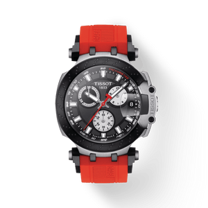 Buy Shop Tissot T Race Chronograph Black Dial Red Silicone Strap Watch For Men - T115.417.27.051.00 USA Online