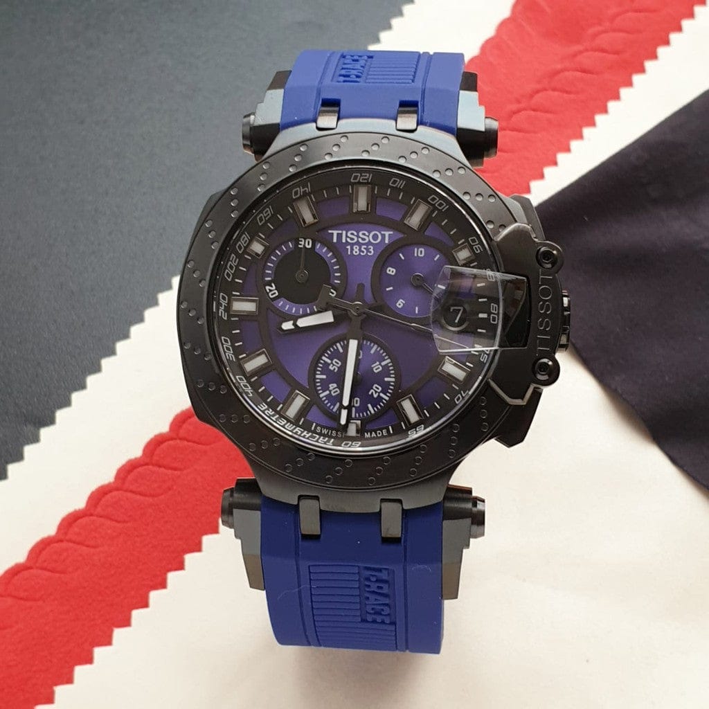Buy Shop Tissot T Race Chronograph Blue Dial Blue Silicone Strap Watch For Men - T115.417.37.041.00 USA Online