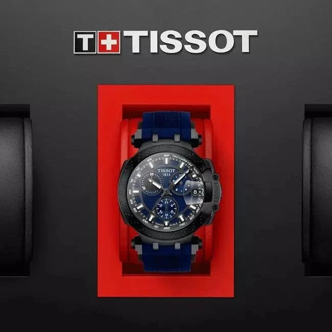 Buy Shop Tissot T Race Chronograph Blue Dial Blue Silicone Strap Watch For Men - T115.417.37.041.00 USA Online