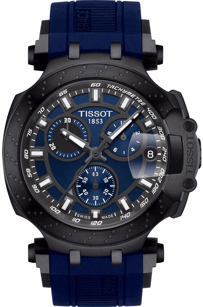 Buy Shop Tissot T Race Chronograph Blue Dial Blue Silicone Strap Watch For Men - T115.417.37.041.00 USA Online