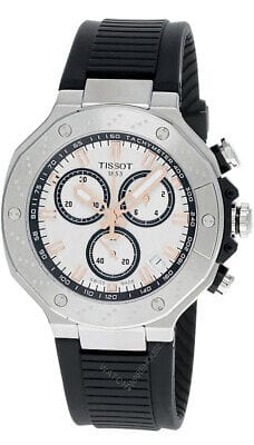 Buy Shop Tissot T Race Chronograph White Dial Black Rubber Strap Watch For Men - T141.417.17.011.00 USA Online
