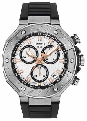 Buy Shop Tissot T Race Chronograph White Dial Black Rubber Strap Watch For Men - T141.417.17.011.00 USA Online