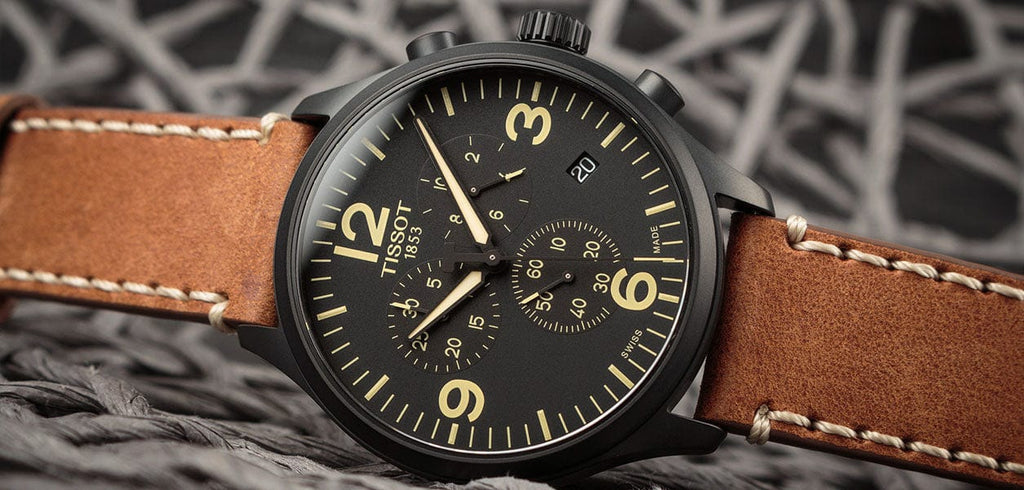 Buy Shop Tissot T Sport Chrono XL Black Dial Brown Leather Strap Watch For Men - T116.617.36.057.00 USA Online