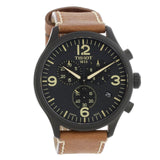 Buy Shop Tissot T Sport Chrono XL Black Dial Brown Leather Strap Watch For Men - T116.617.36.057.00 USA Online