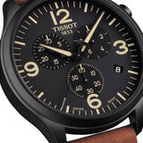 Buy Shop Tissot T Sport Chrono XL Black Dial Brown Leather Strap Watch For Men - T116.617.36.057.00 USA Online