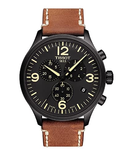 Buy Shop Tissot T Sport Chrono XL Black Dial Brown Leather Strap Watch For Men - T116.617.36.057.00 USA Online