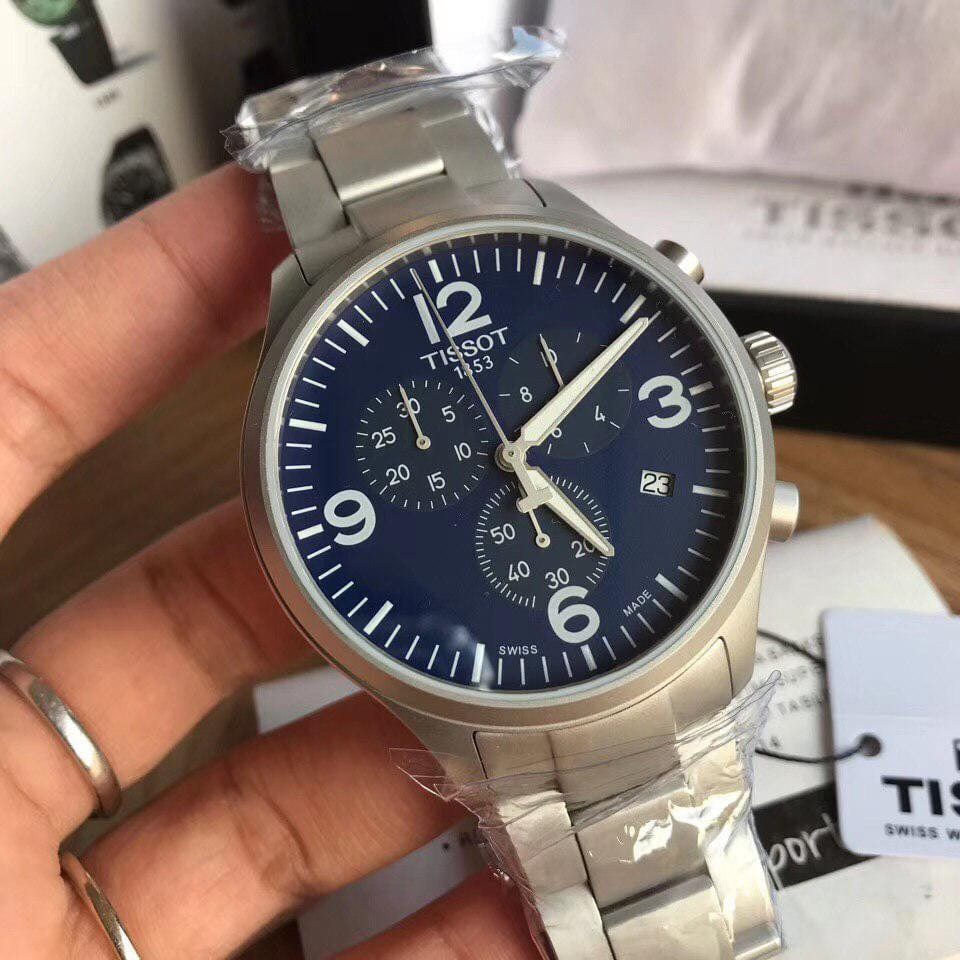 Buy Shop Tissot T Sport Chrono XL Chronograph Blue Dial Silver Steel Strap Watch For Men - T116.617.11.047.00 USA Online