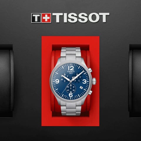 Buy Shop Tissot T Sport Chrono XL Chronograph Blue Dial Silver Steel Strap Watch For Men - T116.617.11.047.00 USA Online