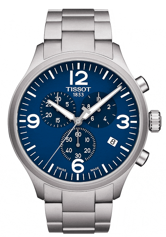 Buy Shop Tissot T Sport Chrono XL Chronograph Blue Dial Silver Steel Strap Watch For Men - T116.617.11.047.00 USA Online