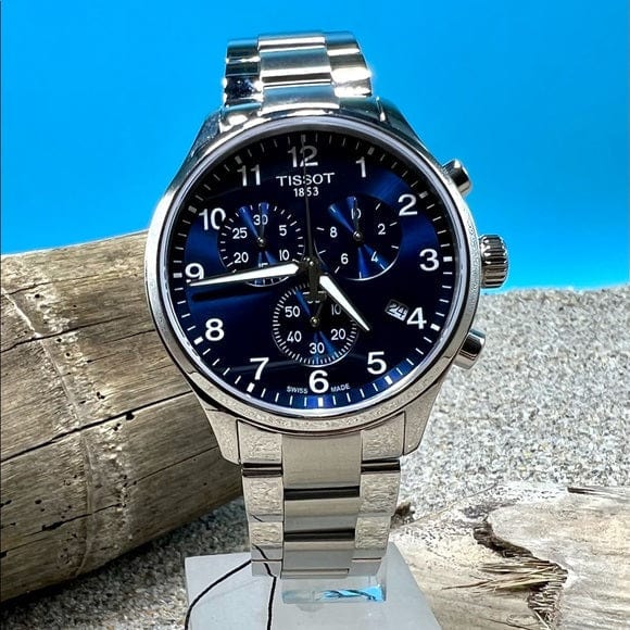 Buy Shop Tissot T Sport Chrono XL Classic Blue Dial Silver Steel Strap Watch For Men - T116.617.11.047.01 USA Online