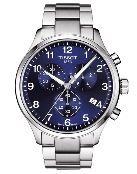 Buy Shop Tissot T Sport Chrono XL Classic Blue Dial Silver Steel Strap Watch For Men - T116.617.11.047.01 USA Online
