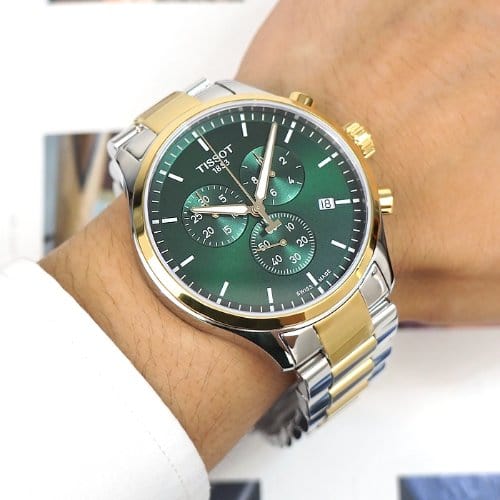Buy Shop Tissot T Sport Chrono XL Classic Green Dial Two Tone Steel Strap Watch for Men - T116.617.22.091.00 USA Online
