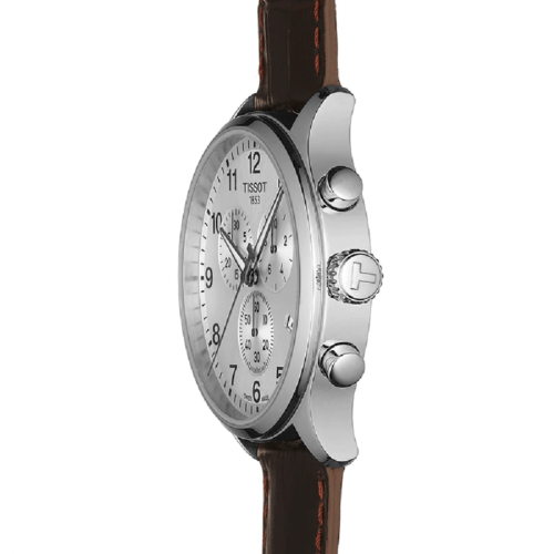 Buy Shop Tissot T Sport Chrono XL Classic Silver Dial Brown Leather Strap Watch For Men - T116.617.16.037.00 USA Online