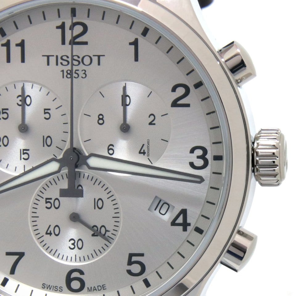 Buy Shop Tissot T Sport Chrono XL Classic Silver Dial Brown Leather Strap Watch For Men - T116.617.16.037.00 USA Online