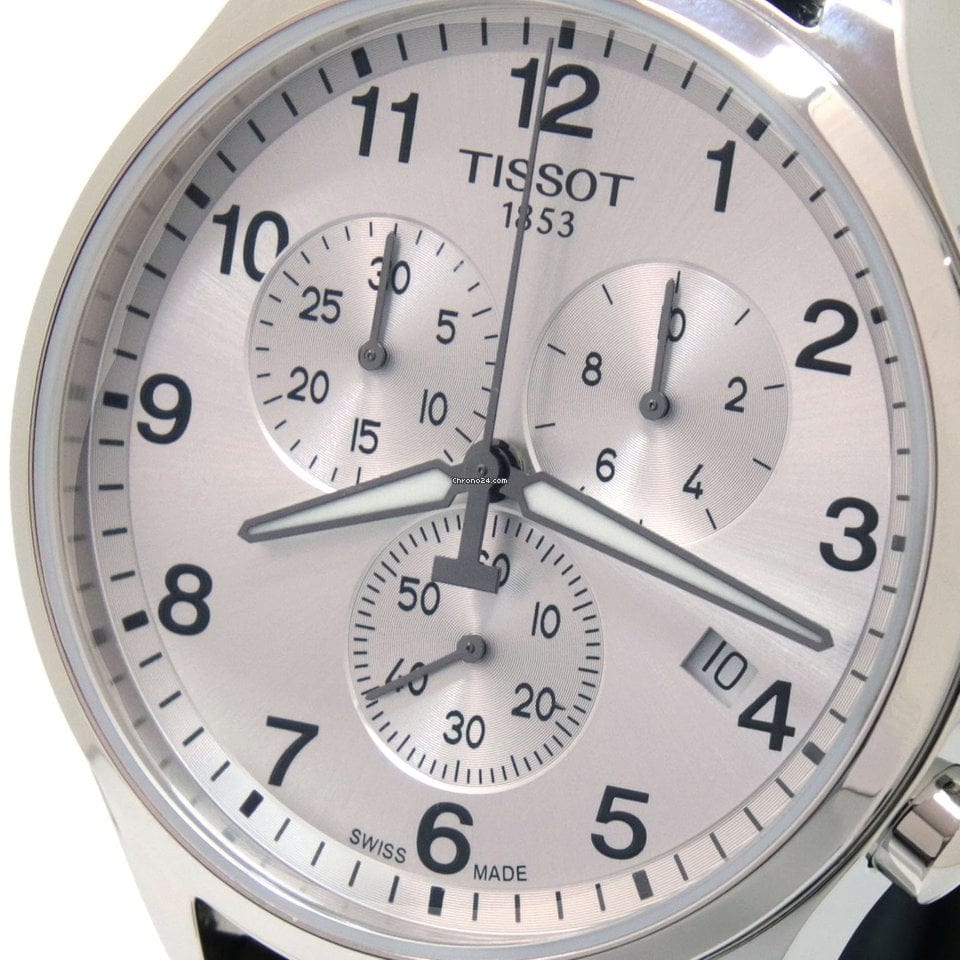 Buy Shop Tissot T Sport Chrono XL Classic Silver Dial Brown Leather Strap Watch For Men - T116.617.16.037.00 USA Online