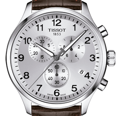 Buy Shop Tissot T Sport Chrono XL Classic Silver Dial Brown Leather Strap Watch For Men - T116.617.16.037.00 USA Online