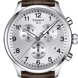 Buy Shop Tissot T Sport Chrono XL Classic Silver Dial Brown Leather Strap Watch For Men - T116.617.16.037.00 USA Online
