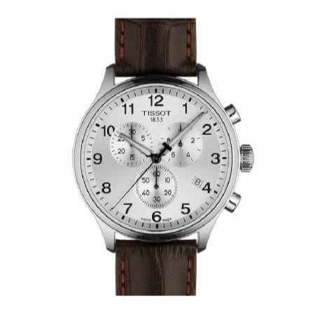 Buy Shop Tissot T Sport Chrono XL Classic Silver Dial Brown Leather Strap Watch For Men - T116.617.16.037.00 USA Online
