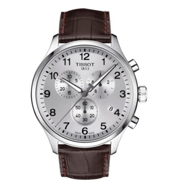 Buy Shop Tissot T Sport Chrono XL Classic Silver Dial Brown Leather Strap Watch For Men - T116.617.16.037.00 USA Online