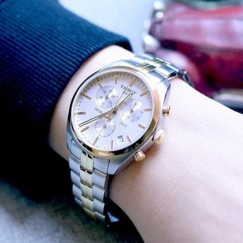 Buy Shop Tissot T Sport PR 100 Chronograph White Dial Two Tone Steel Strap Watch For Men - T101.417.22.031.00 USA Online