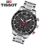Buy Shop Tissot T Sport PRS 516 Chronograph Black Dial Silver Steel Strap Watch For Men - T100.417.11.051.01 USA Online