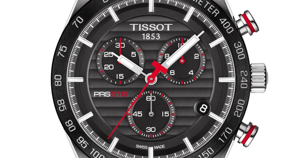 Buy Shop Tissot T Sport PRS 516 Chronograph Black Dial Silver Steel Strap Watch For Men - T100.417.11.051.01 USA Online