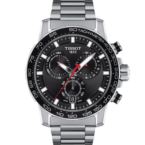 Buy Shop Tissot T Sport PRS 516 Chronograph Black Dial Silver Steel Strap Watch For Men - T100.417.11.051.01 USA Online