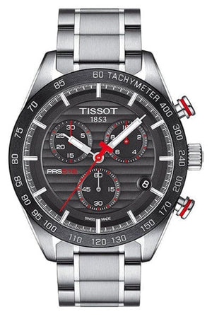 Buy Shop Tissot T Sport PRS 516 Chronograph Black Dial Silver Steel Strap Watch For Men - T100.417.11.051.01 USA Online