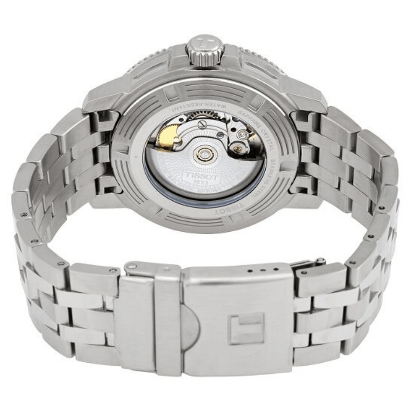 Buy Shop Tissot T Sport Seastar 1000 Powermatic Silicium Blue Dial Silver Steel Strap Watch For Men - T120.407.11.041.01 USA Online