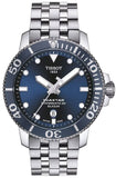 Buy Shop Tissot T Sport Seastar 1000 Powermatic Silicium Blue Dial Silver Steel Strap Watch For Men - T120.407.11.041.01 USA Online