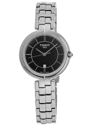 Buy Shop Tissot T Trend Flamingo Black Dial Silver Steel Strap Watch For Women - T094.210.11.051.00 USA Online