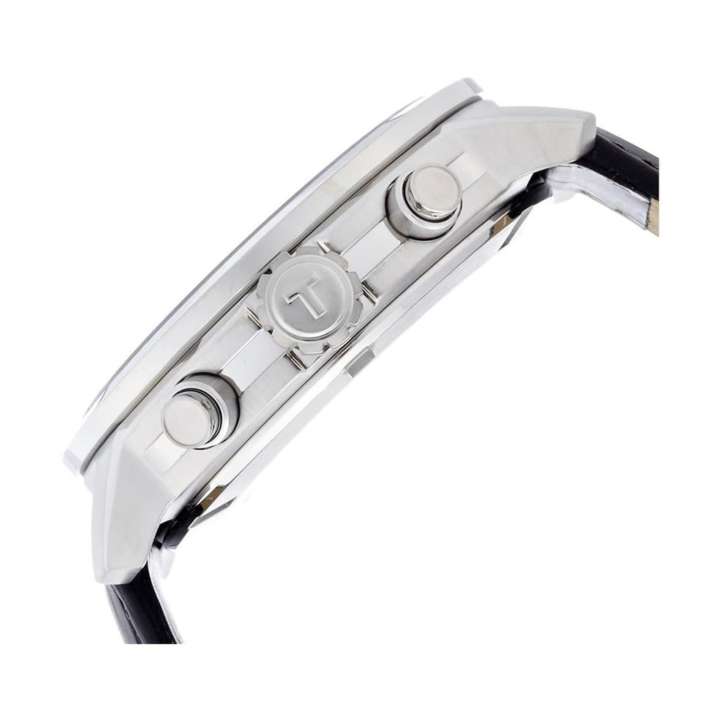 Buy Shop Tissot PRC 200 Chronograph Black Dial Black Leather Strap Watch For Men - T055.417.16.057.00 USA Online